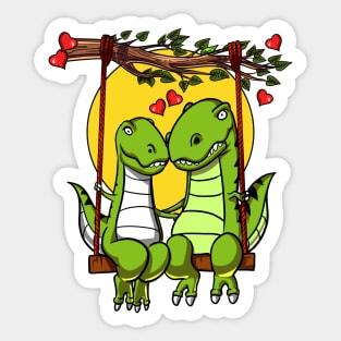 T-Rex Dinosaur Couple Sticker